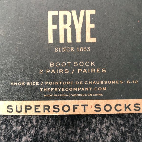 FRYE 2 Pairs Men's Supersoft Boot Socks OSFM - Picture 2 of 5